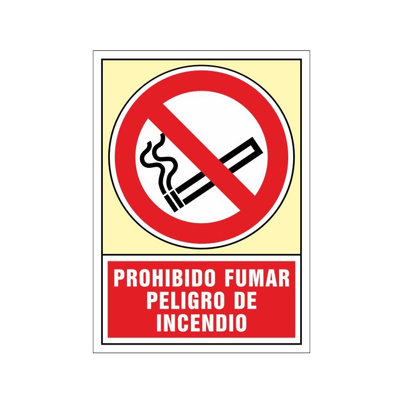 SYSSA,Señal Prohibido fumar.Peligro de incendio