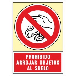 SYSSA,Señal Prohibido arrojar objetos al suelo