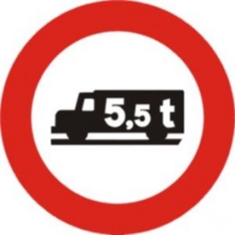 SYSSA - Entrada prohibida a vehículos con mayor peso autorizado que el indicado Ref. R107 Económica