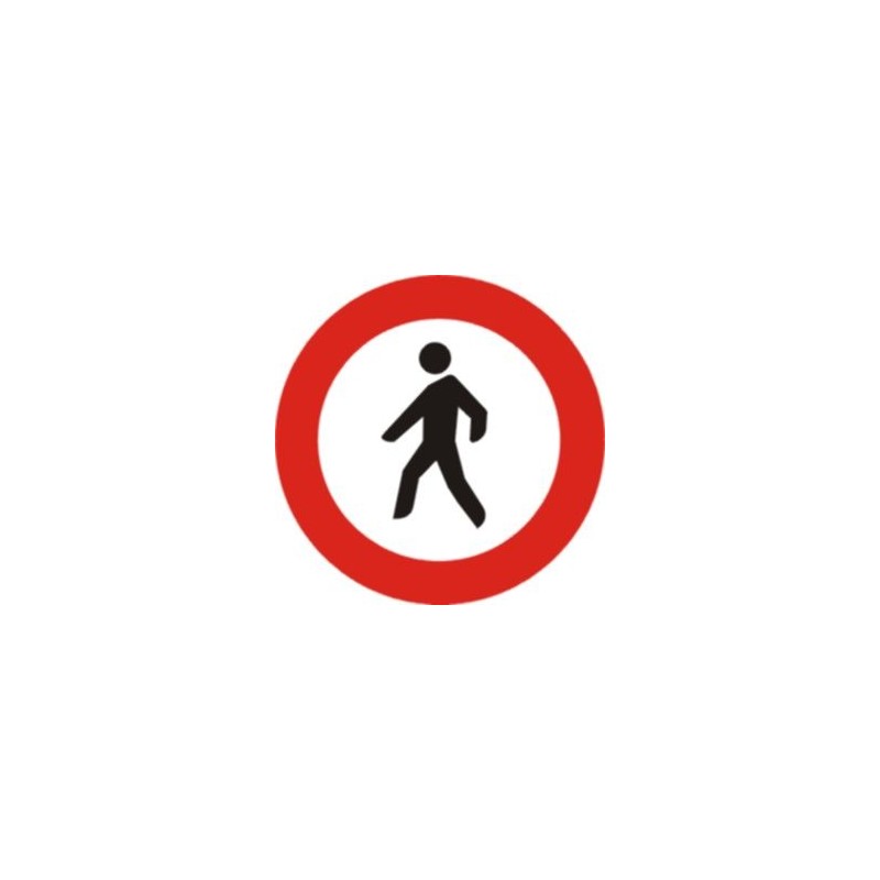 R116-Señal Vial Entrada prohibida a peatones - Referencia R116 - TIPO ECONÓMICA