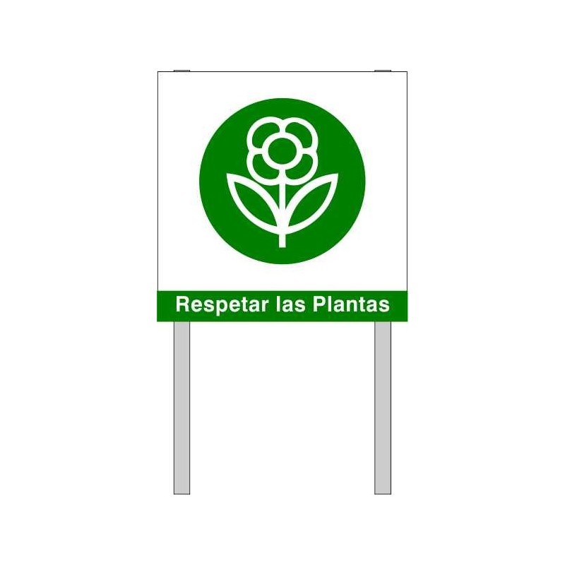 ZV04-Placa para jardín Respeten las plantas
