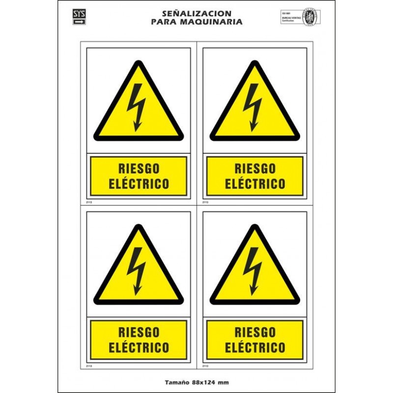2113EM-Etiquetas maquinaria "Riesgo eléctrico"