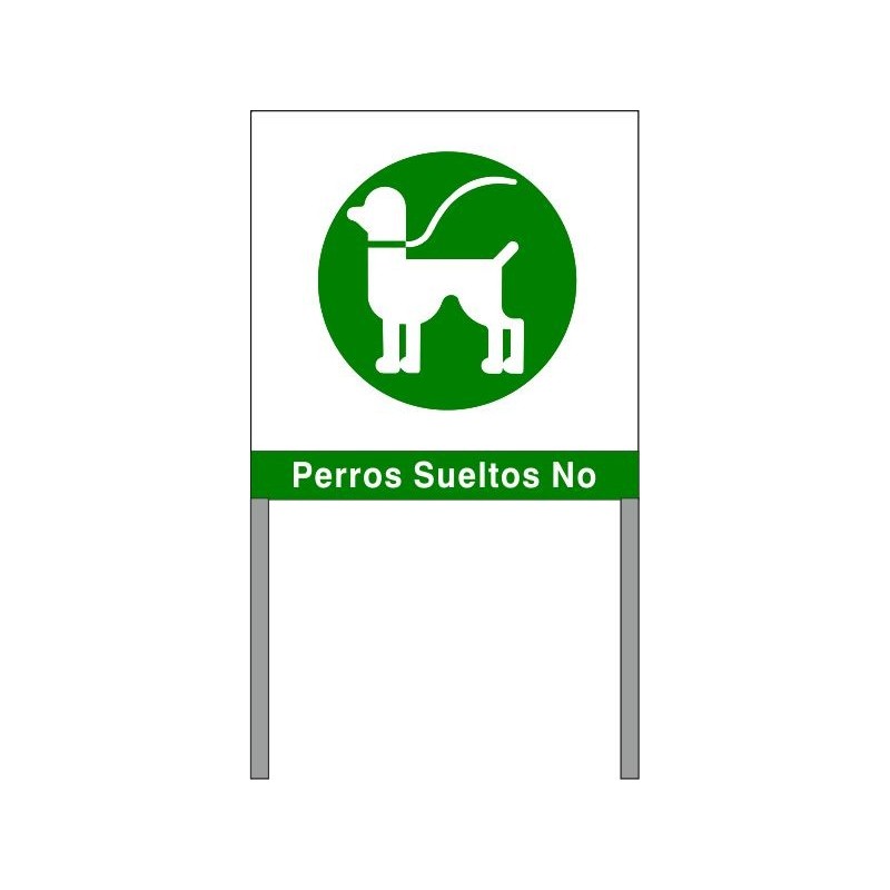 ZV02-Placa para jardín Perros Sueltos No