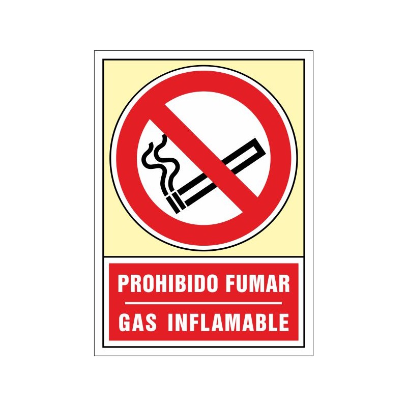 3004S-Senyal Prohibit fumar, Gas inflamable - Referència 3004S