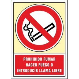 SYSSA, Senyal  Prohibit fumar, fer foc i introduir flama lliure