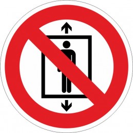 SYSSA,Señal Prohibido a personas utilizar este ascensor