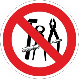 SYSSA,Señal Prohibido el uso de herramientas de acero