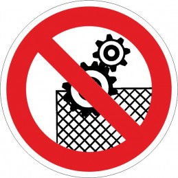 SYSSA,Señal Prohibido trabajar sin el dispositivo de seguridad