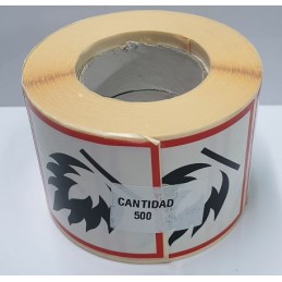 SYSSA - Tienda Online - Etiquetas adhesivas para envases "Inflamable" 50x50 mm