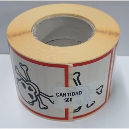 SYSSA - Tienda Online - Etiquetas adhesivas para envases "Tóxico" 50x50 mm