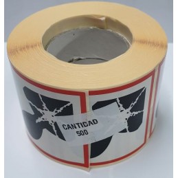 SYSSA - Tienda Online - Etiquetas adhesivas para envases "Peligroso para la salud" 25x25 mm