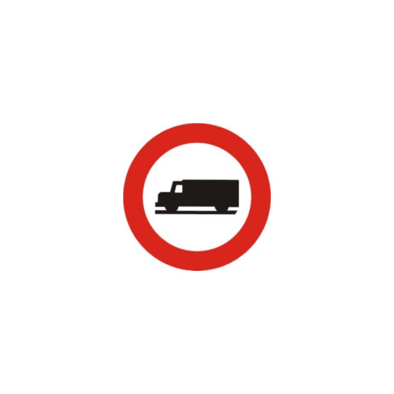 R106-Entrada prohibida a vehicles destinats a transport de mercaderies - Referencia R106 Tipus MOPT
