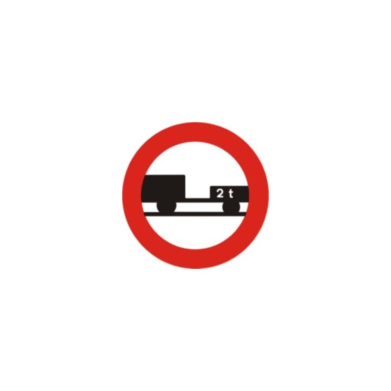 R112-Entrada prohibida a vehicles de motor amb remolc 2 eixos - TIPUS MOPT