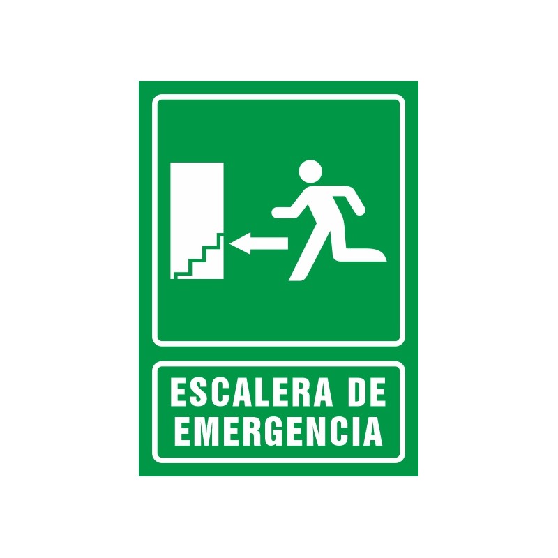SYSSA,Señal Escalera de emergencia flecha izquierda