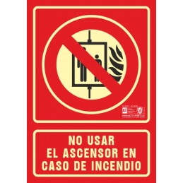SYSSA - Tienda Online - Señal No utilizar el ascensor en caso de emergencia Fotoluminiscente - 5095F