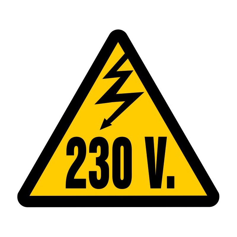 VT23-Perill Tensió 230 V. (mínim 20 UNITATS) Adhesius
