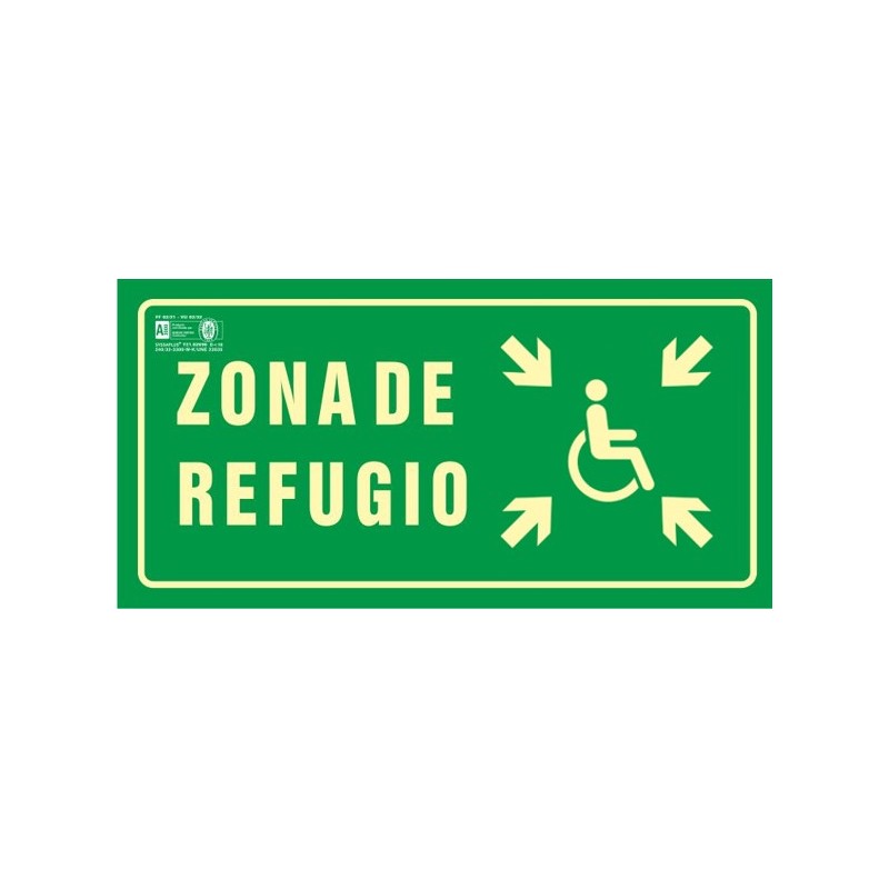 Señal Zona de Refugio 930032F (UNE - 23034-2023) Fotoluminiscente